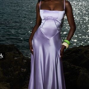 House of CB “Orchid Lace up Maxi Dress” Anabella